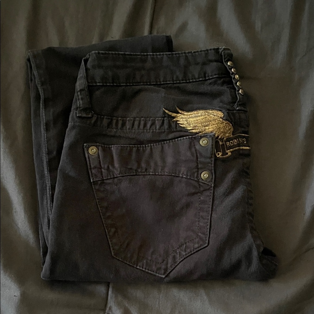 Robin's Jean Black with Gold Accent Denim